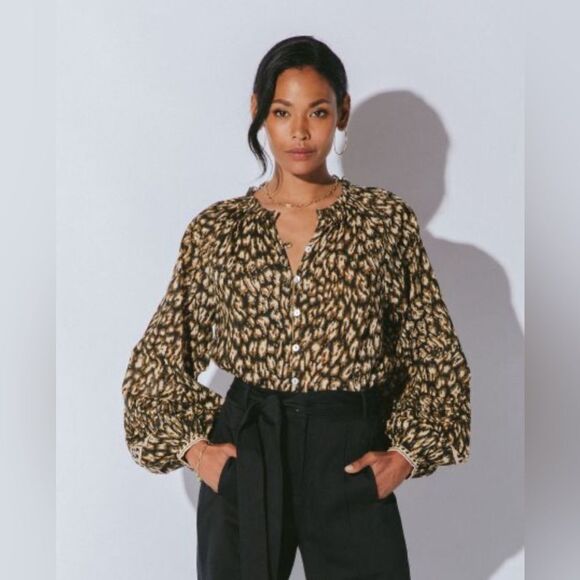 Cleobella alicia blouse black leopard - Picture 1 of 5